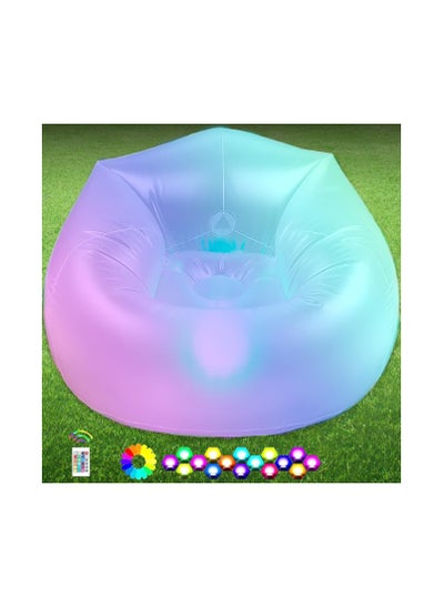 Buy Inflatable Led  Illuminated Blow Up Lounger Chair With Remote Control For Kids in UAE