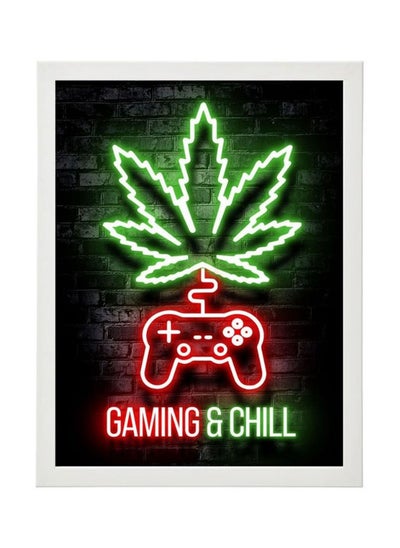 اشتري Gaming & Chill Neon Wall Art Poster Frame في مصر