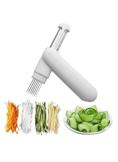 اشتري Peeler 3 in 1 Stainless Steel Cutter Slicer with Julienne Cleaning Brush for Carrot Potato Melon Gadget Vegetable Fruit في السعودية