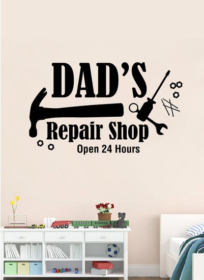 Buy Dad's Repair Shop Quote Wall Decal - Wall Arts Home Décor - Wall Sticker, 80x60 cm by Spoil Your Wall in UAE