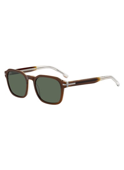 Buy Men's UV Protection Rectangular Shape Acetate Sunglasses BOSS 1627/S GREEN 43 - Lens Size: 43.4 Mm - Brown in UAE