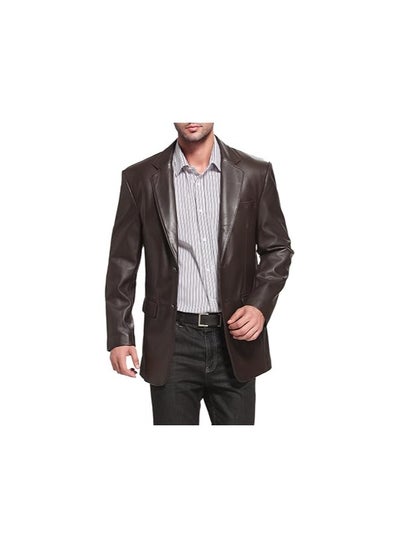 Buy Men Richard Classic Leather Blazer Lambskin Sport Coat Jacket - Men Slim Fit Leather Jacket in UAE