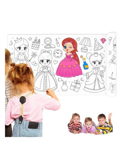Buy Children's Drawing Roll Drawing Paper Roll DIY Painting Drawing Paper Filling Paper Early Educational Drawing Book for Kids, Cute Princess in UAE