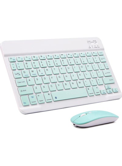 Buy Arabic and English Bluetooth Keyboard and Mouse Combo, Ultra-Slim Portable Compact Wireless Mouse Keyboard Set for IOS Android Windows Tablet Phone iPhone iPad Pro Air Mini in UAE