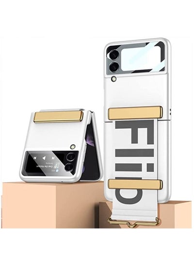 Buy For Samsung Galaxy Z Flip 4 Strap and Camira Lens (White) in Egypt