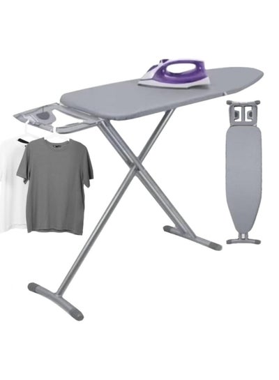 Buy Home Ironing Board with Shoulder Wing Folding 7 Step Height Adjustment Strong Iron Rest and Laundry Rack Foldable Ironing Board High-Grade Ironing Rack Desktop 121x31x75cm (Light grey) in Saudi Arabia