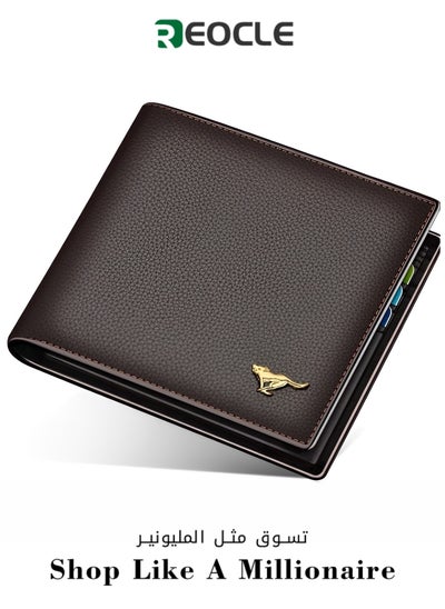 Buy New Cowhide Genuine Leather Wallet Horizontal Short Thin Business Wallet Versatile and Trendy Easy to Carry in UAE