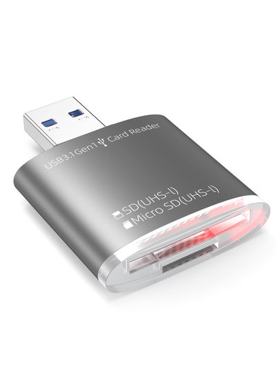 اشتري 2-in-1 Micro SD Card Reader and Adapter - USB 3.0, Supports SDHC, SDXC, MMC, UHS-I for Mac, PC, Laptop, Chromebook, Camera في السعودية