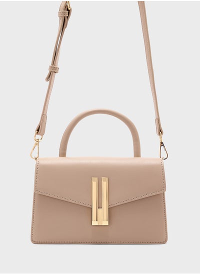 اشتري Metal Trim Detail Satchel Bag في الامارات