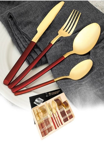 Buy Spoon set 24 s gold red in Egypt