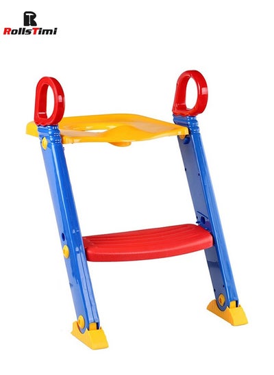 Buy Plastic Kid's Toilet Potty Trainer Seat Toddler with Ladder Step up Training Stool in UAE