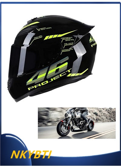 Buy Full Face Motorcycle Helmet Unisex Flip Up Motorbike Helmet with Dual Visor  Men Women Moped Racing Helmet Effective Protection,M in UAE