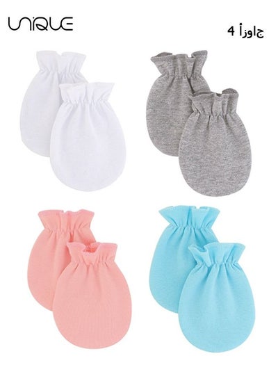 Buy 4 Pair Baby Anti Scratch Mittens for Newborn Boys Girls, Elasticity Adjustable Breathable Meshes No Scratching Gloves Mitts Mits, Suit 0-12 Months Boy And Girl in Saudi Arabia