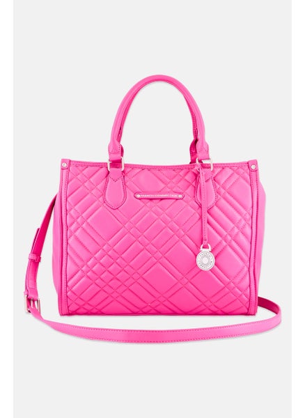 Buy Women Quilted Satchel 45 H x 35 L x 15 W cm, Fuchsia in UAE