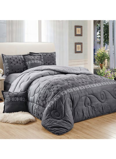 Buy 4 Pieces Single Size 160x210Cm Comforter Set Medium Filling Bedding Set for All Season Includes 1Comforter 1Bedsheet 1Pillow Shams and 1Cushion cases in Saudi Arabia