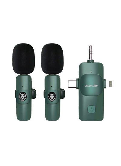 Buy 3 IN 1 Microphone Type-C / Lightning / Aux - Green in UAE