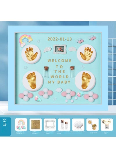 اشتري Newborn Baby Baby One Year Old Commemorative Full Moon Gift Handprint Inkpad Photo Frame في الامارات
