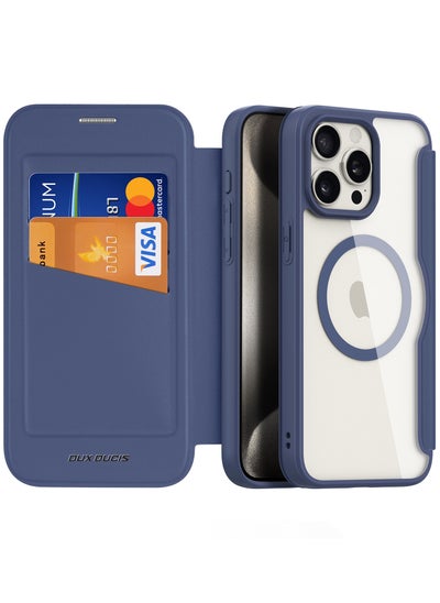 Buy DUX DUCIS Skin X Pro Series Case for iPhone 15 Pro Max With Wireless charger compatible with MagSafe - Blue in Egypt