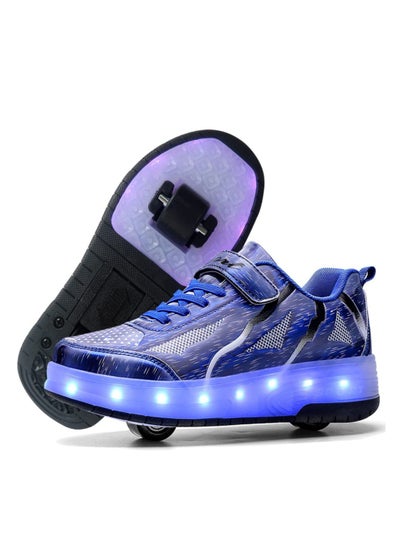 Buy LED Flash Light Sneaker Skate Shoes with Wheels USB Charging Roller Skates Shoes in Saudi Arabia