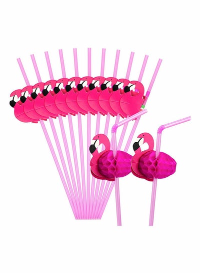 8pcs Hawaii Flamingo Straws Reusable Plastic Flamingo Drinking Straws  Cocktail Bent Straw For Hawaiian Luau Summer Beach Pool Party Decorations