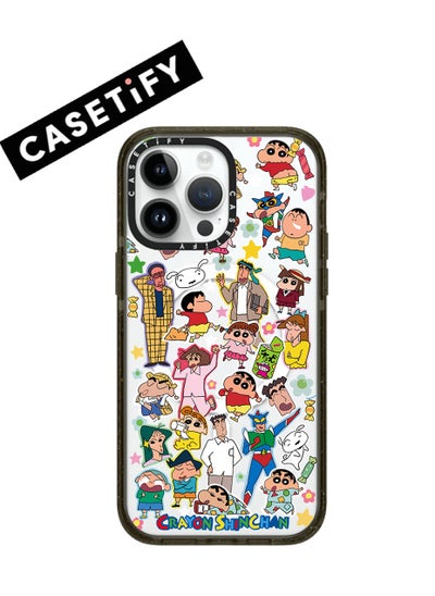 Buy Apple iPhone 15 Pro Max Case,Crayon Shinchan Stickers Magnetic Adsorption Phone Case - Semi transparent in UAE