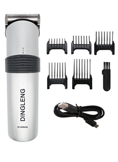 Buy Electric Hair Clipper With Blades for men,Refined steel Hair Trimmer 5 Combs, Haircut & Grooming Kit,USB Rechargeable,Adjustable Razor and zero gapped outlet blade,Quick & Smooth Cutting,Silver/Black in Saudi Arabia