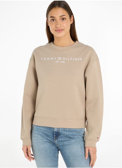 Buy Crew Neck Logo Sweatshirt in Saudi Arabia