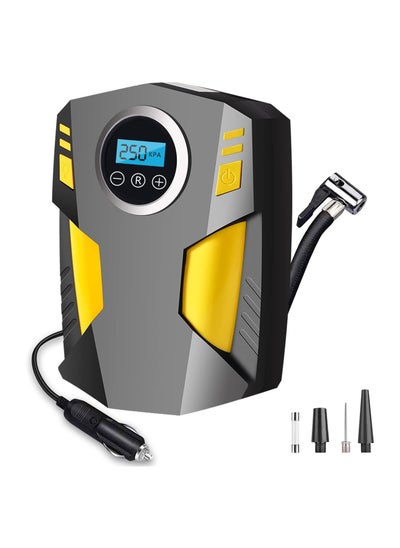 Buy Tire Inflator Portable Air Compressor Car Tire Pump with 3 Nozzle Adaptors and Digital LED Light DC 12V Electric Car Air Pump for Car Tires and Other Inflatables in Saudi Arabia