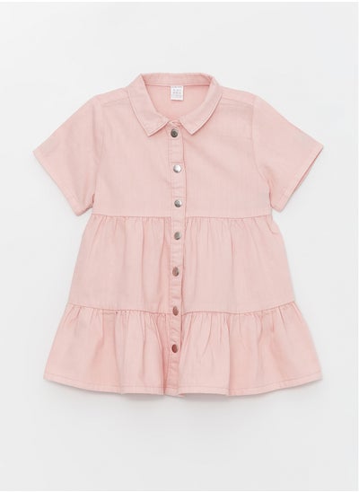 Buy Shirt Collar Short Sleeve Baby Girl Dress in Egypt