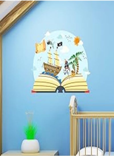 اشتري Decorative kids room sticker - Pirate and his boat (60x75cm) في مصر