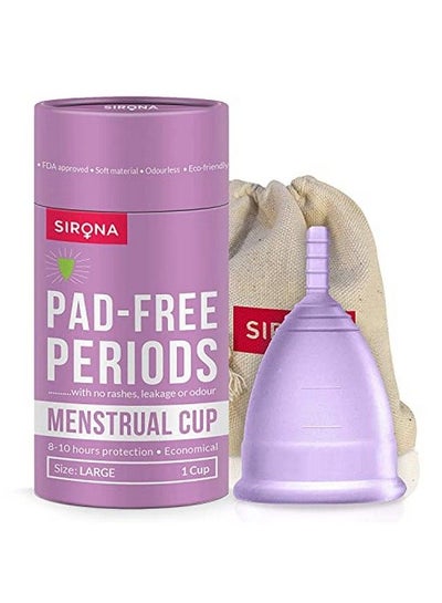 Buy Reusable Menstrual Cup For Women ; Large Size With Pouch ; Ultra Soft Odour And Rash Free ; 100% Medical Grade Silicone ; No Leakage ; Protection For Up To 810 Hours ; Us Fda Registered in Saudi Arabia