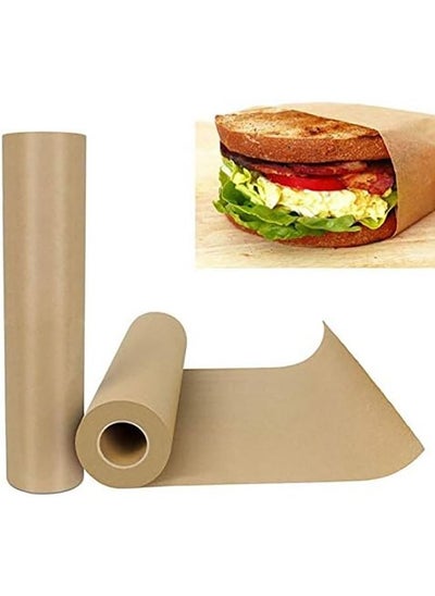 اشتري Brown Kraft Paper Roll (45cm X 30m) Biodegradable Recycled Material - Arts & Crafts Gift Packing Wrapping Table, Book Cover & Student Drawing Painting Wall Art Rolls, Parchment Paper في السعودية