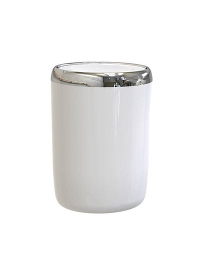 Buy Acrylic basket trash can with swing lid can be for in your home under desk, office, bedroom, Bathroom.- 6 liter- white in Egypt