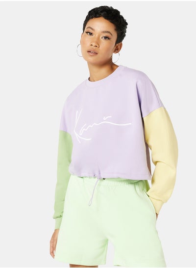 Buy Colourblock Cropped Sweatshirt in Saudi Arabia