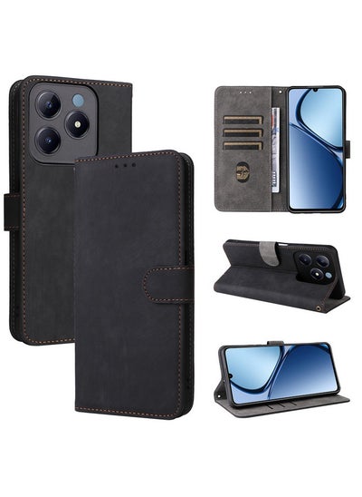 Buy Phone Case for Realme C63/ Realme C61/ Realme Note 60 with RFID Security Protection Flip PU Leather Wallet Case with Card Holder Shockproof Protective Cover in Saudi Arabia