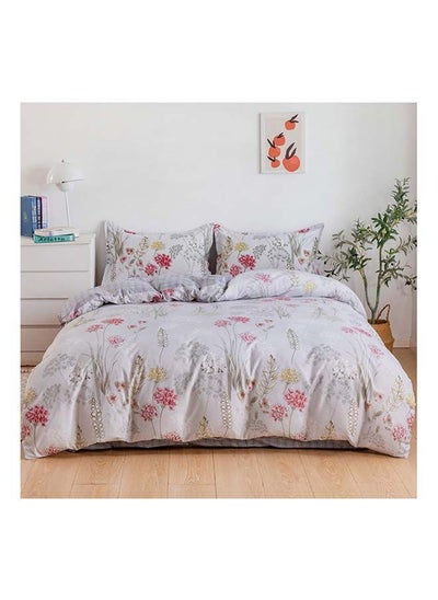 Buy 4-Piece Single Size Duvet Cover Set Microfibre Pumice 1 Duvet Cover 160x210 cm; 1 Fitted Sheet 120x200x25 cm; 2 Pillow Cover 48x74cm Multicolor in UAE