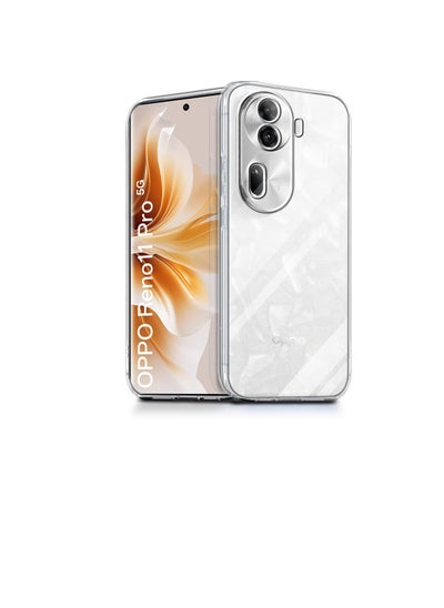 اشتري Case Compatible with OPPO Reno 11 5G, 11 pro . Cover Silicone Transparent TPU Gorilla Anti-shock Protector Camera Shockproof Corners - Clear في مصر