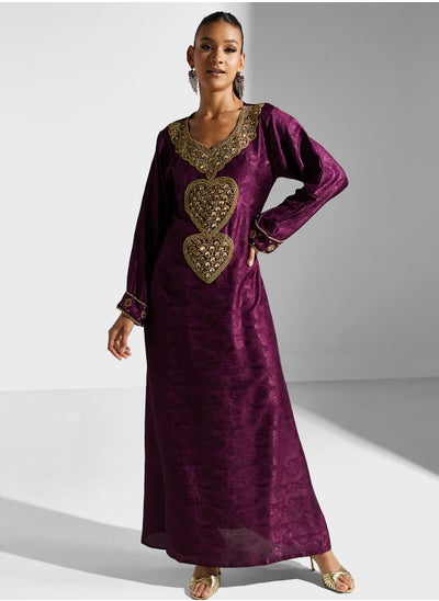 اشتري Embellished Embroidered Jalabiya في الامارات