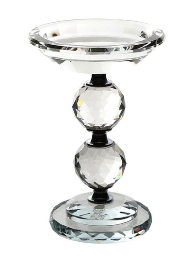 اشتري Thea Pillar Candle Stand, Clear & Black – 15 cms في الامارات