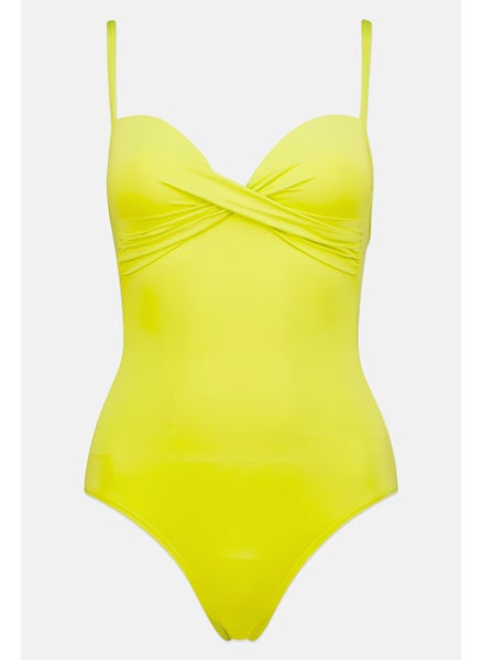 اشتري Women Swimwear Plain One Piece, Lime في الامارات