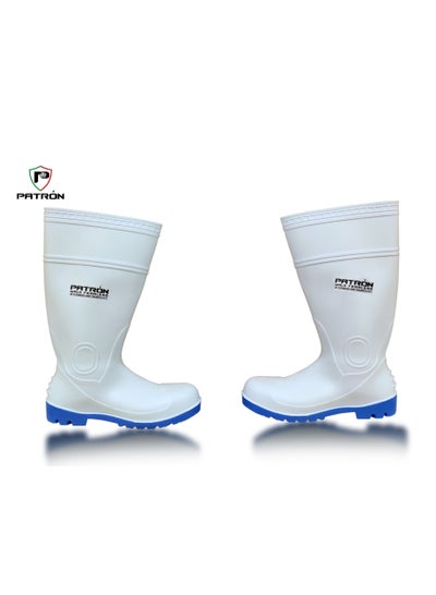 Buy White Gum Boot Liquid-Resistant With Dual Tone | W3071-WH in UAE