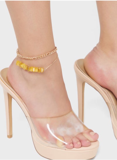 Buy 2 Pack Beaded Chain Anklet in UAE