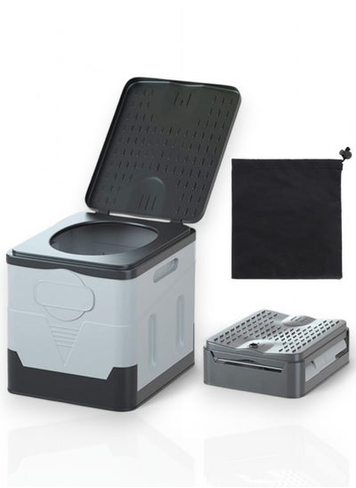 Buy Portable Folding Toilet - Travel Integrated Outdoor Toilet for Camping, Boat, Hiking, Long Trips, and Beach Use, Durable ABS Material with Storage Bag in UAE