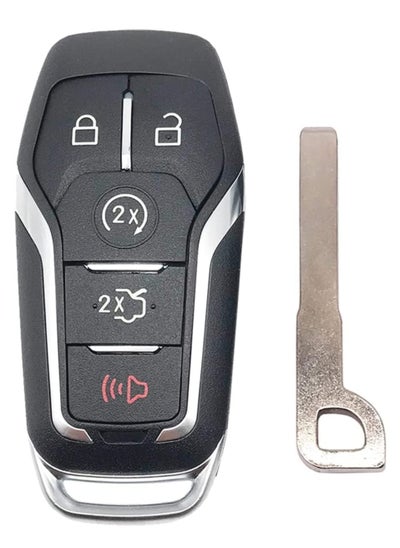 اشتري 5 Buttons Car Key Shell with Uncut Key Blade for Ford Fusion Explorer Mustang Edge F150 F250 F350 Lincoln MKZ MKC, Replacement Keyless Entry Remote Control Fob Cover Case في الامارات