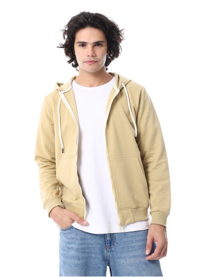 Buy Front Zipper Winter Zip Through Sweatshirt_ Beige in Egypt