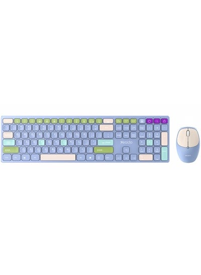 Buy Yesido KB19 110 Buttons Built-in Drives 2.4G Mixed Color Wireless Keyboard And Mouse Set in UAE