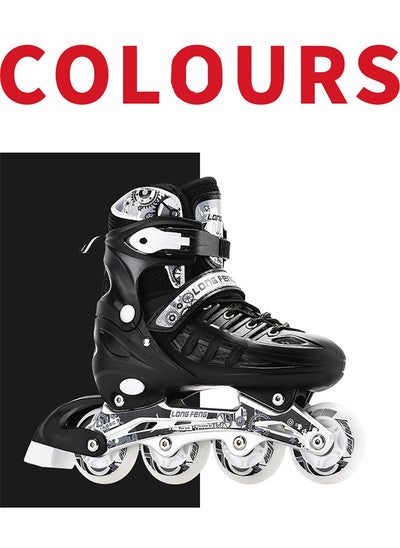 اشتري Skates Adjustable Inline/Roller Skates for Kids and Youth with Full Light Up Wheels Camo Outdoor Roller Blades Skates for Girls and Boys Beginner(M) في السعودية