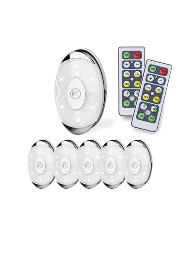 اشتري LED Puck Light, led Lights Battery Operated with Remote Control, Wireless Soft Lighting, Under Cabinet Lighting for Kitchen, Timer+ Dimmer, table light, 7 colors Multicolour في الامارات