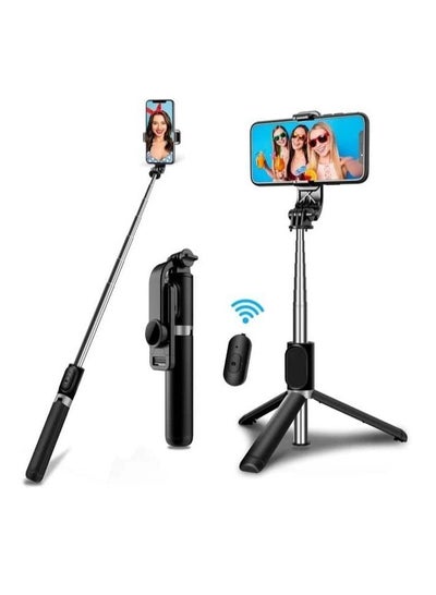 Buy Selfie Stick Tripod Wireless Remote Control Mini Extendable 4 in 1 Selfie Stick-360° rotation phone stand holder For Vlogging in UAE