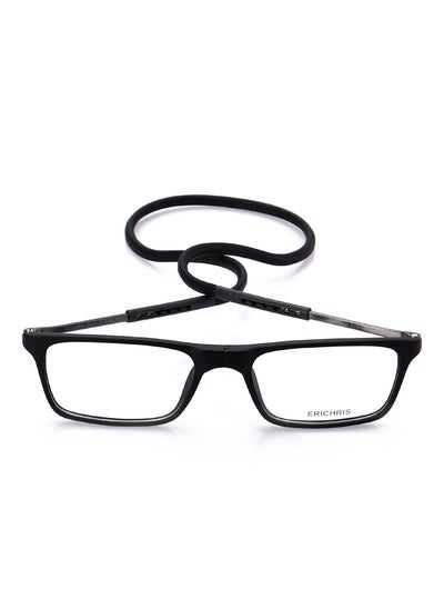 Buy Rectangular frame optical reading glasses +2.50 with strap holder for men in Egypt